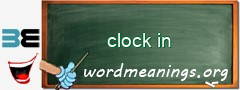 WordMeaning blackboard for clock in